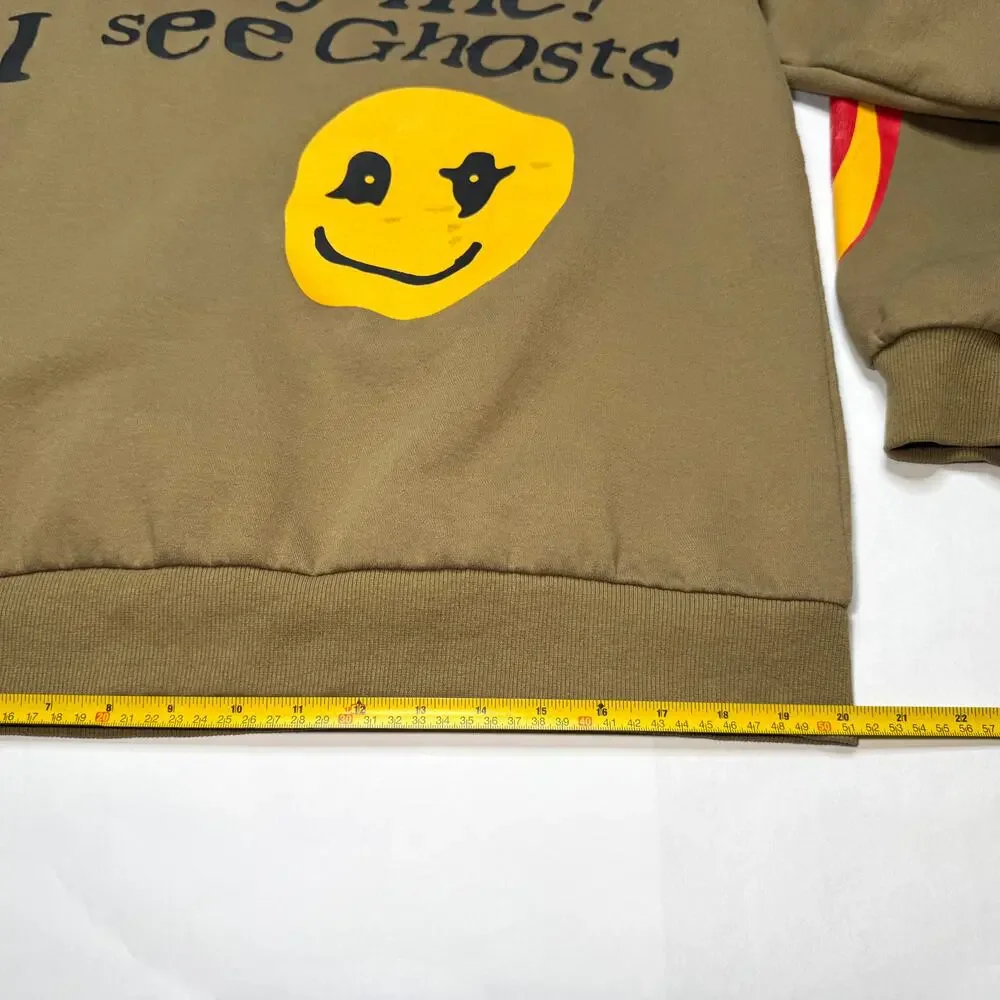Copied - Lucky me I See Ghost tan long sleeve crewneck shirt size L